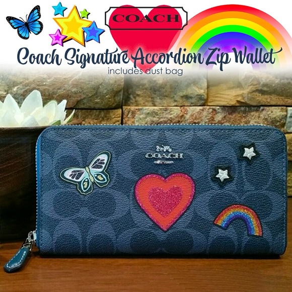Coach Handbags - Coach Signature Accordion Zip Walletincludes dust bag